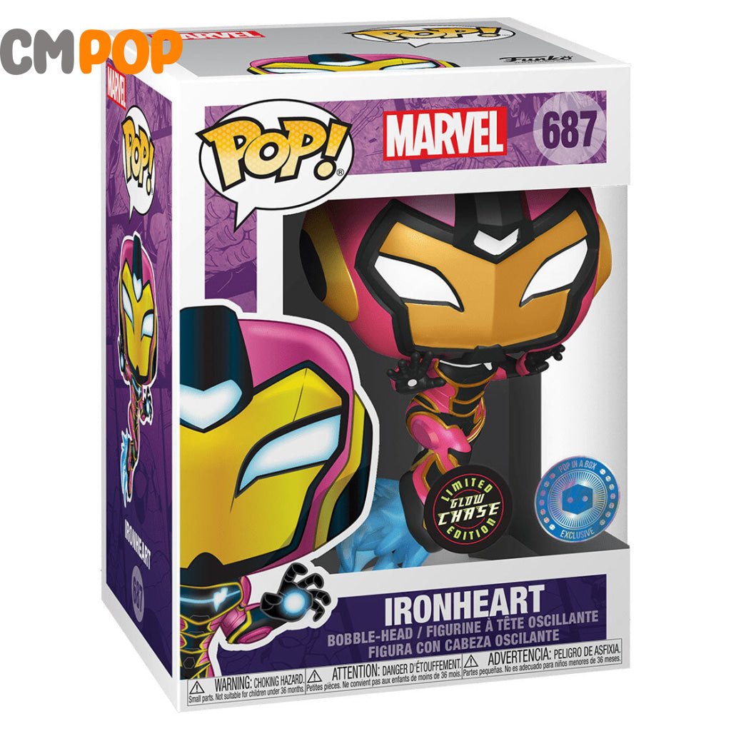 Ironheart - #687 Funko Pop! Marvel Limited Edition Glow Chase Pop In A Box Exclusive