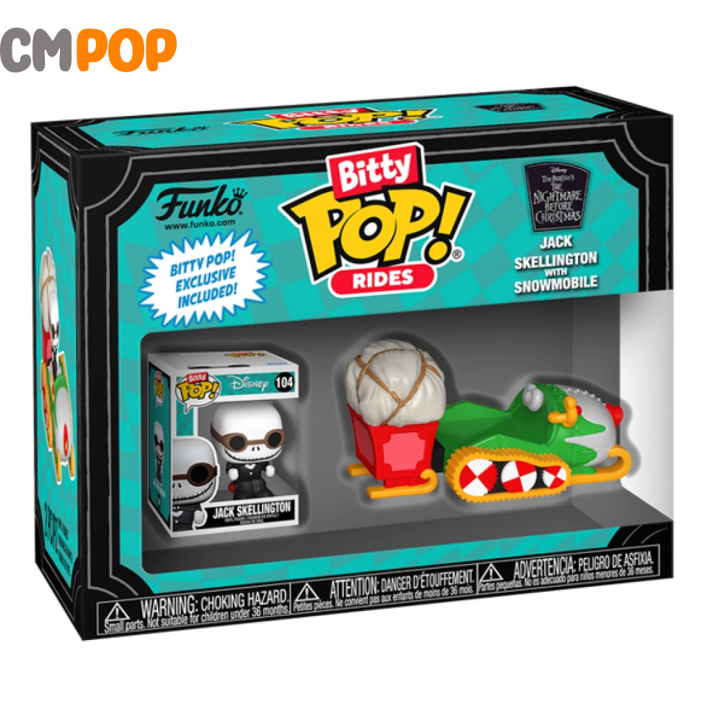 Jack Skellington With Snowmobile - Bitty Funko Pop! Tnbc Pop Ride