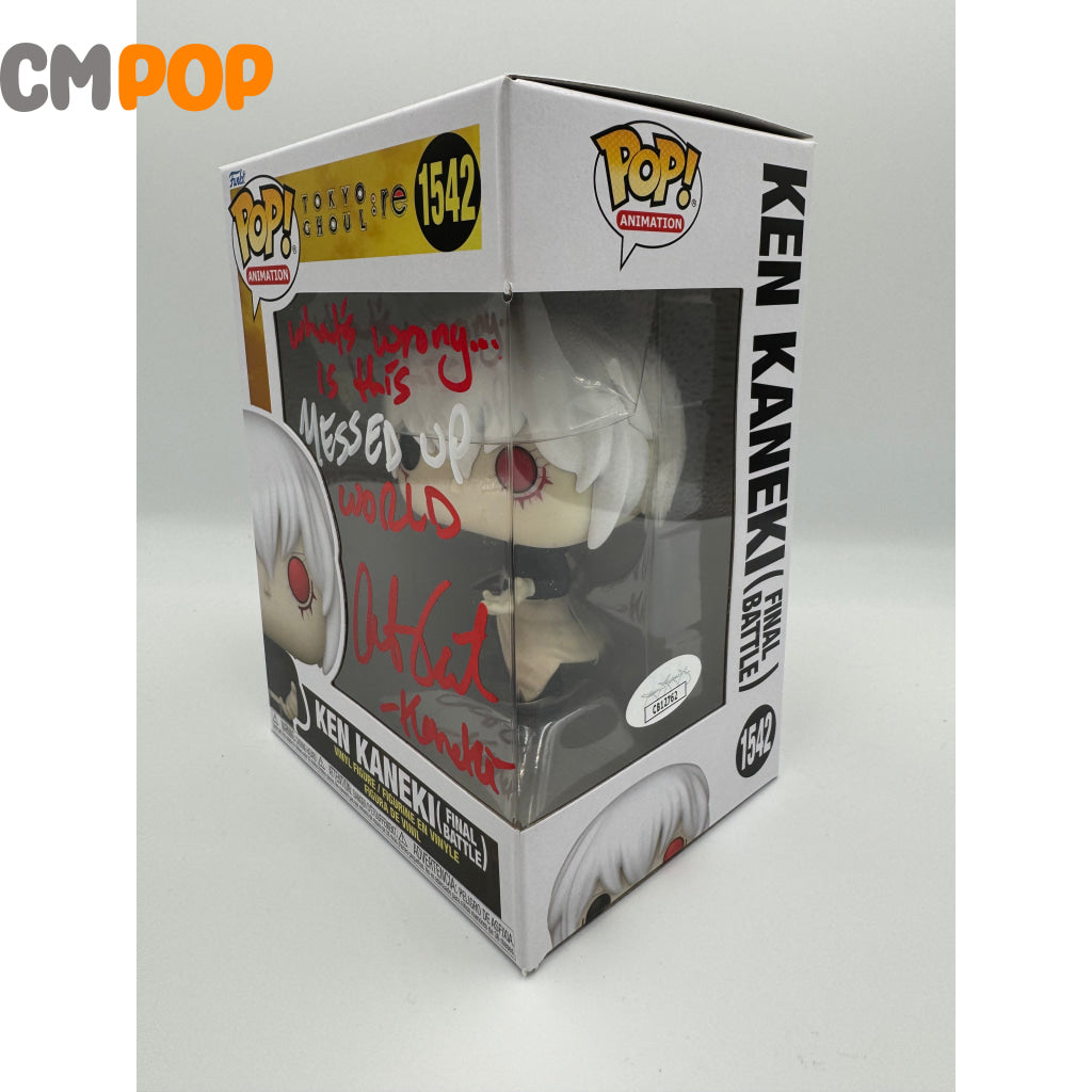 Ken Kaneki (Final Battle - #1542 Funko Pop! Animation Tokyo Ghoul Signed By Austin Tindle Certified