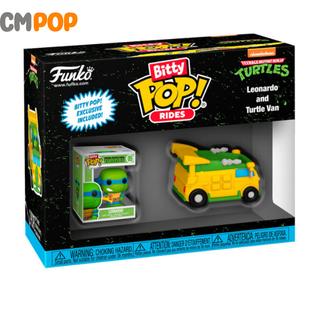 Leonardo And Turtle Van - Bitty Funko Pop! Tmnt Pop Ride