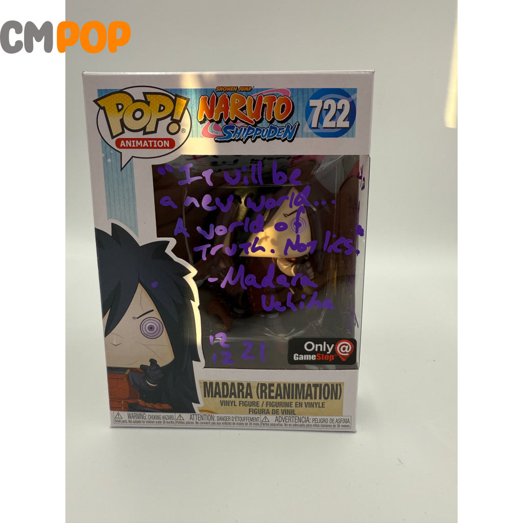 Madara (Reanimation) - #722 - Funko Pop! - Animation - Naruto Shippuden - Gamestop Exclusive - Signed by - Certified
