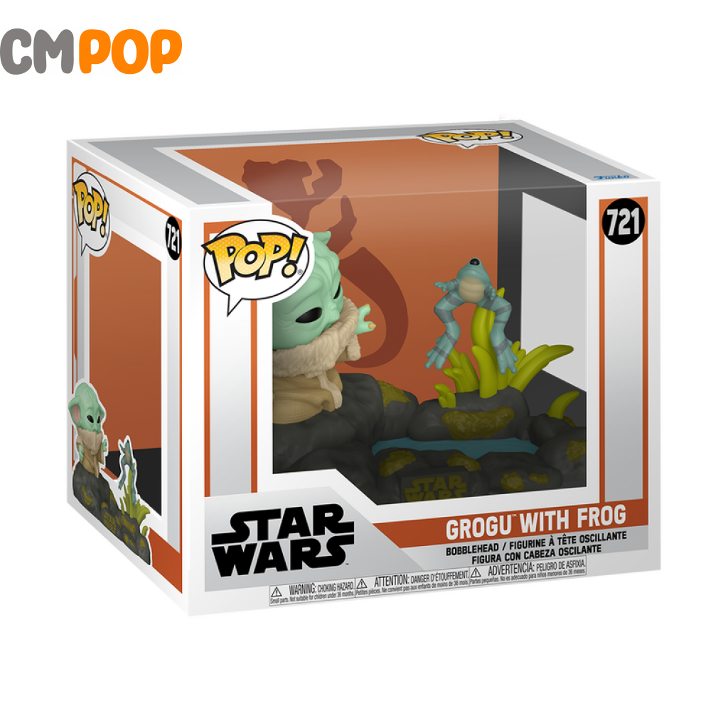 Mandolorian S10– Din Grogu With Frog - #721 Funko Pop! Deluxe -Star Wars Pop
