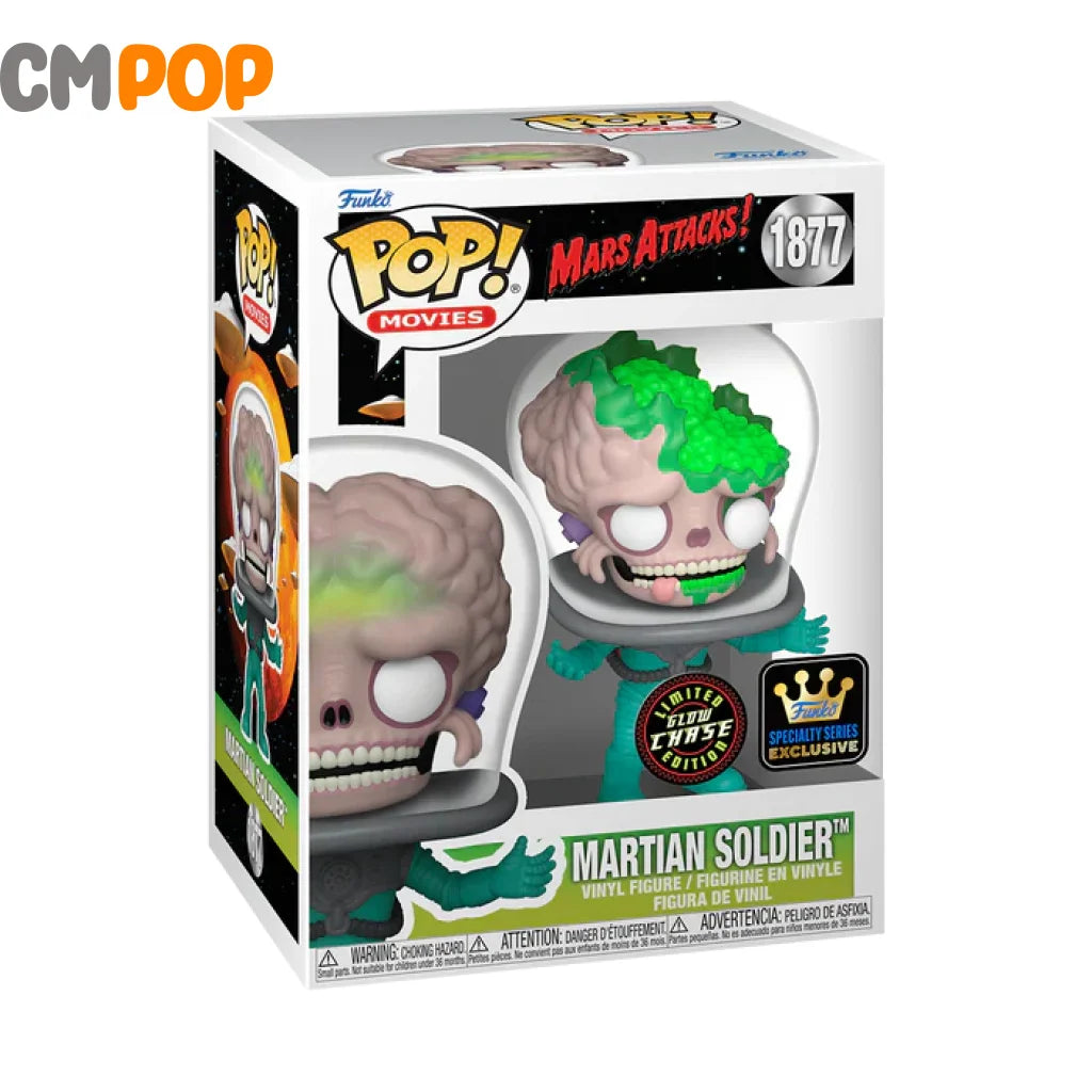 Martian Soldier - #1877 Funko Pop! Movies Mars Attacks Glow Chase Edition Speciality Series