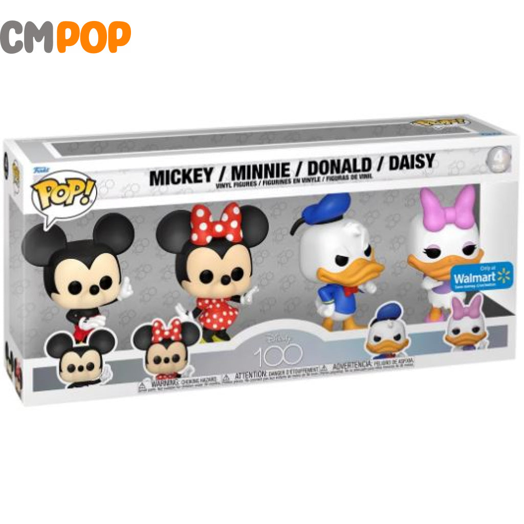 Mickey / Minnie Donald Daisy - 4 Pack Funko Pop! Disney 100 Walmart Exclusive Pop