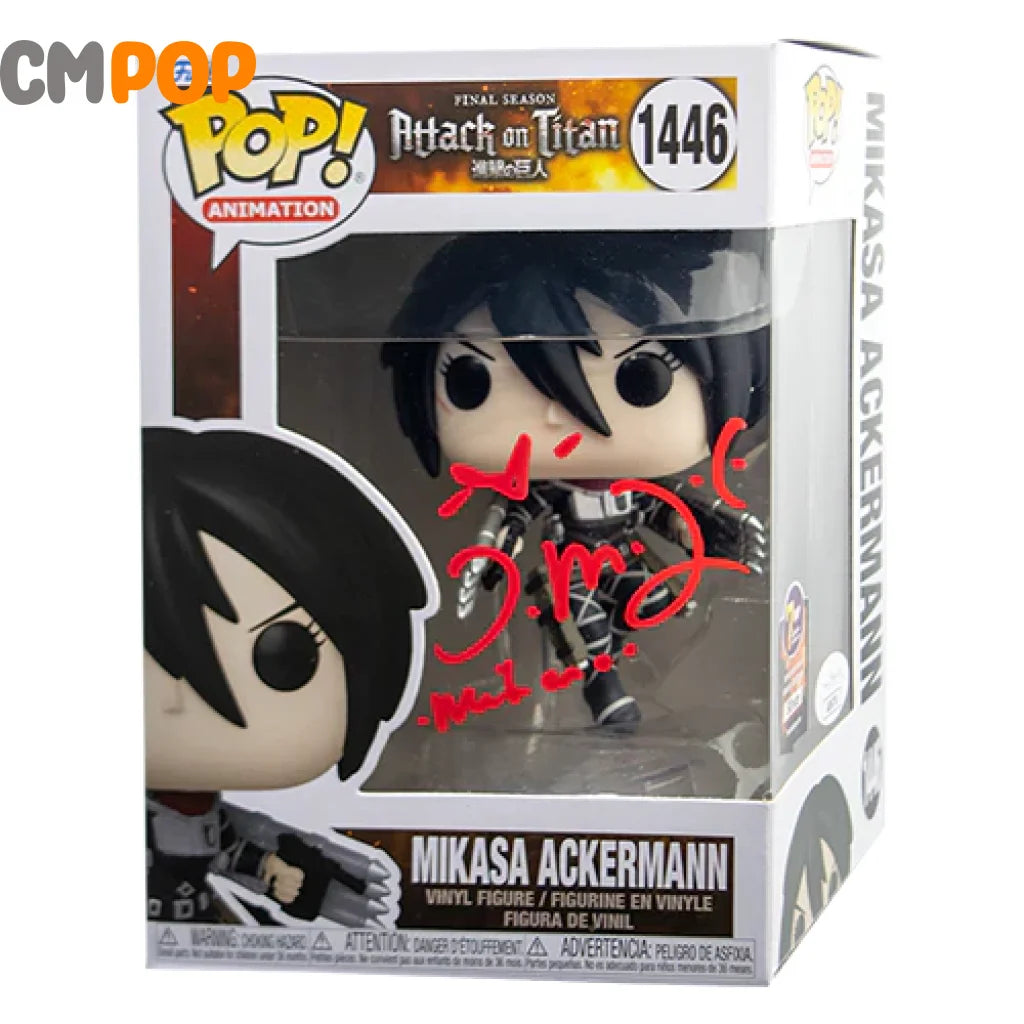 Mikasa Ackerman - #144 Funko Pop! Animation Attack On Titan Signed By Trina Nishimura (Pcs)