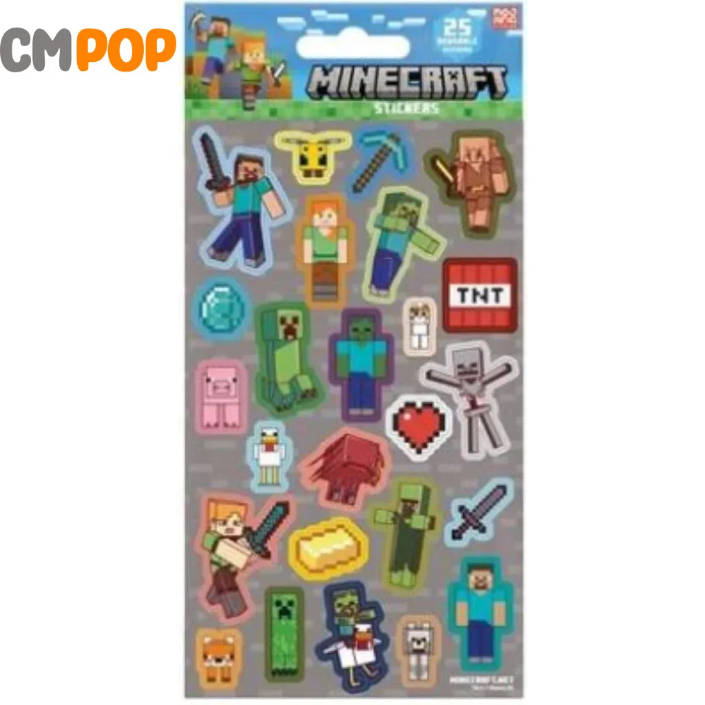 Minecraft (Assortment) 25Pc Reuseable Stickers Stickers