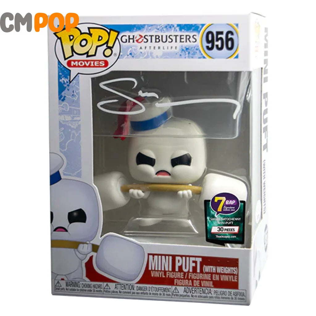 Mini Puft (With Weights) - #956 Funko Pop! Movies Ghostbusters Afterlife Signed By Sarah Natochenny