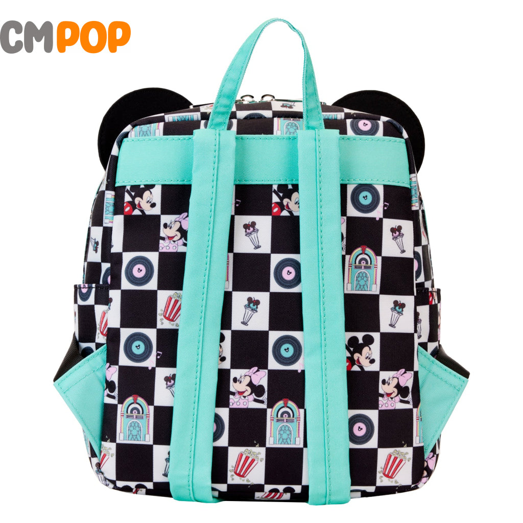 Minnie And Mickey Date Night Drive-In Diner Aop Nylon - Disney Loungefly Backpack