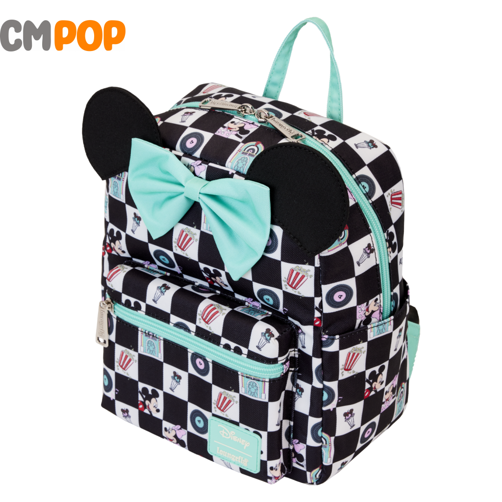 Minnie And Mickey Date Night Drive-In Diner Aop Nylon - Disney Loungefly Backpack