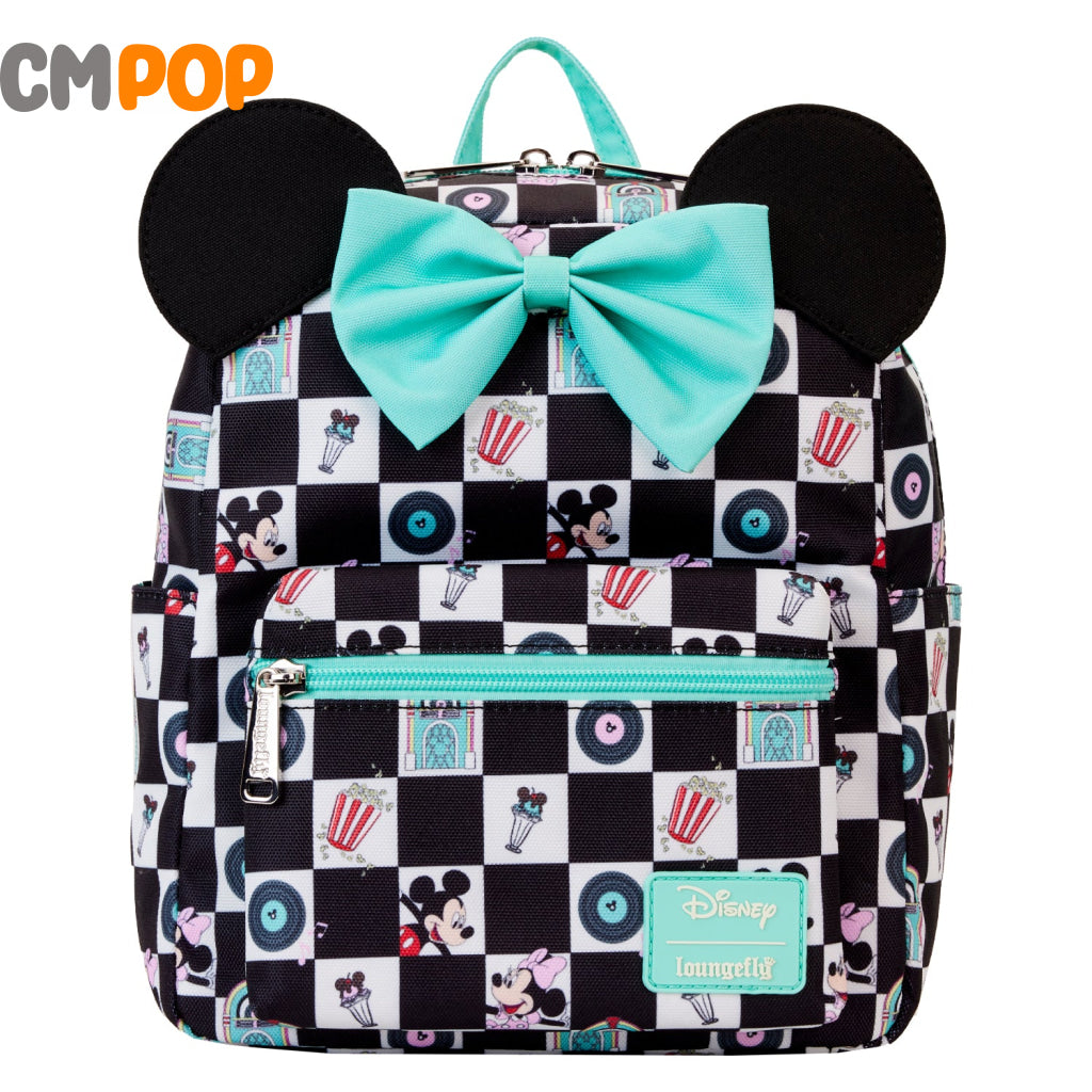 Minnie And Mickey Date Night Drive-In Diner Aop Nylon - Disney Loungefly Backpack