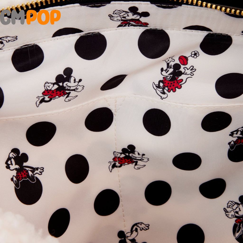 Minnie Rocks The Dots Sherpa Tote Bag - Disney Loungefly