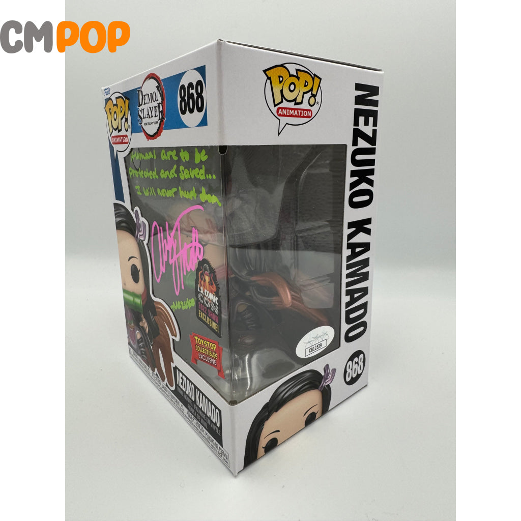 Nezuko - #868 Funko Pop! Animation Demon Slayer L.a Comic Con Exclusive Toystop Signed By Abby