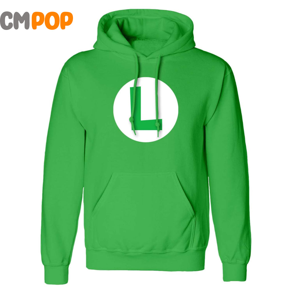 Nintendo Super Mario - Luigi Badge (Pullover Hoodie) Size: Large