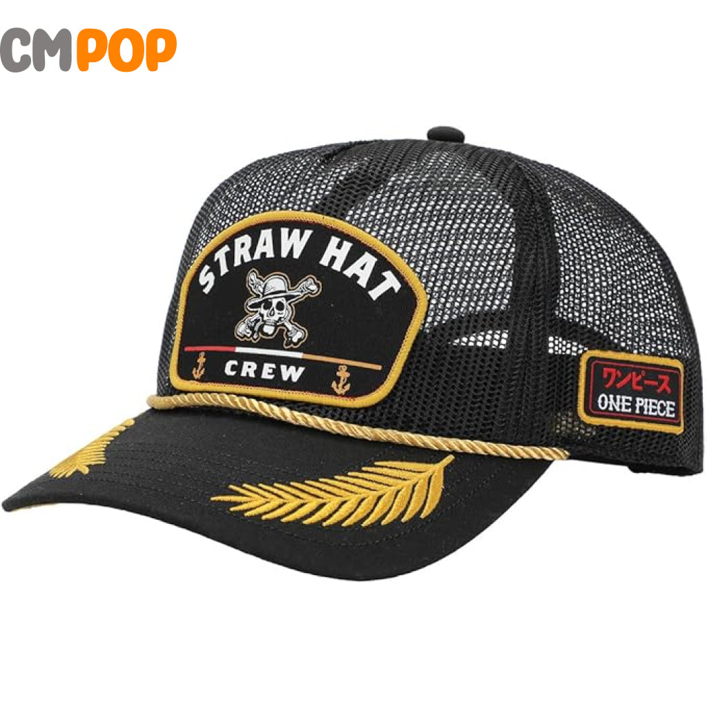 One Piece Live Action Straw Hat Crew Gray Retro Full Mesh Hat-OSFA Multicolor Caps