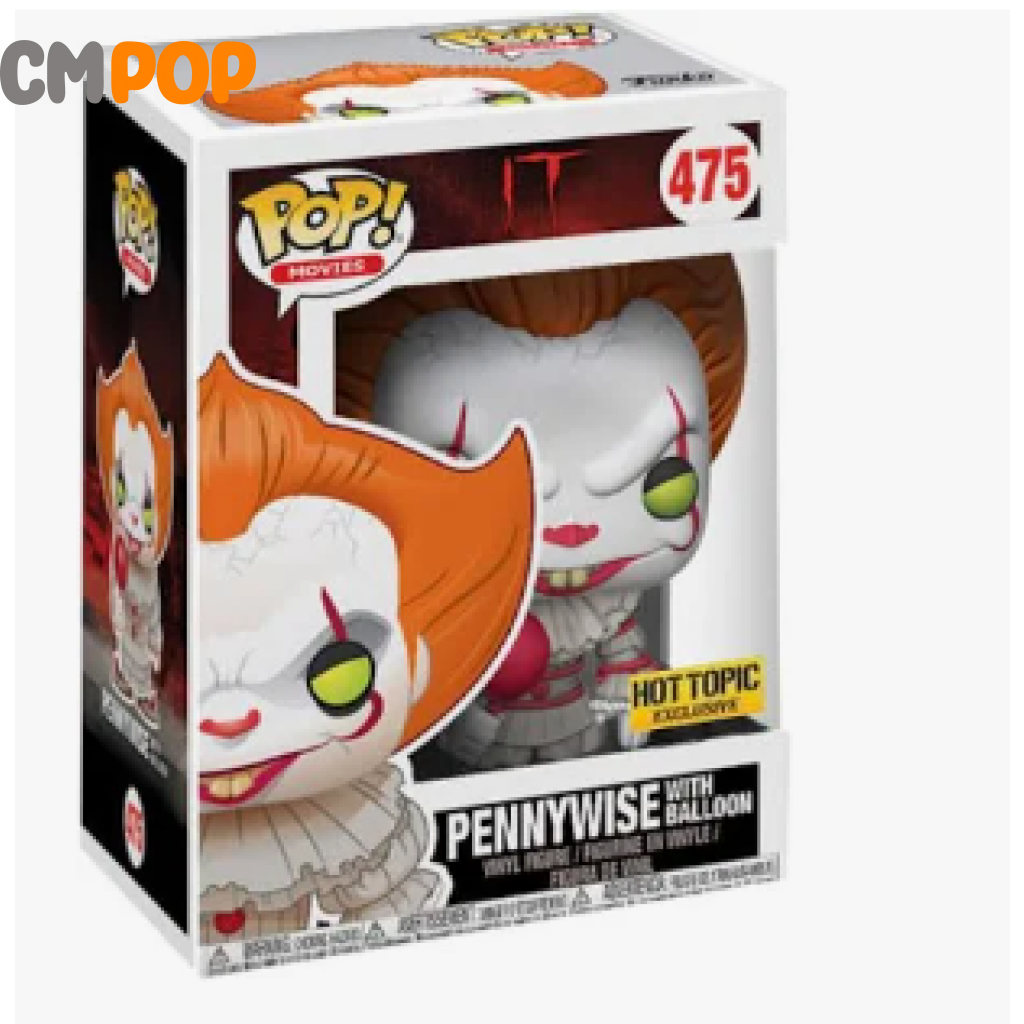 Pennywise With Balloon - #475 Funko Pop! It Horror Hot Topic Exclusive Pop