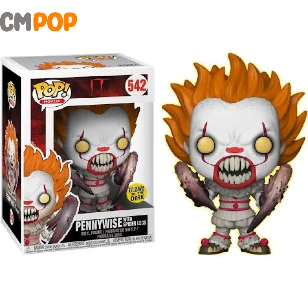 Pennywise With Spider Legs - #542 Funko Pop! It Horror Glows In The Dark Pop