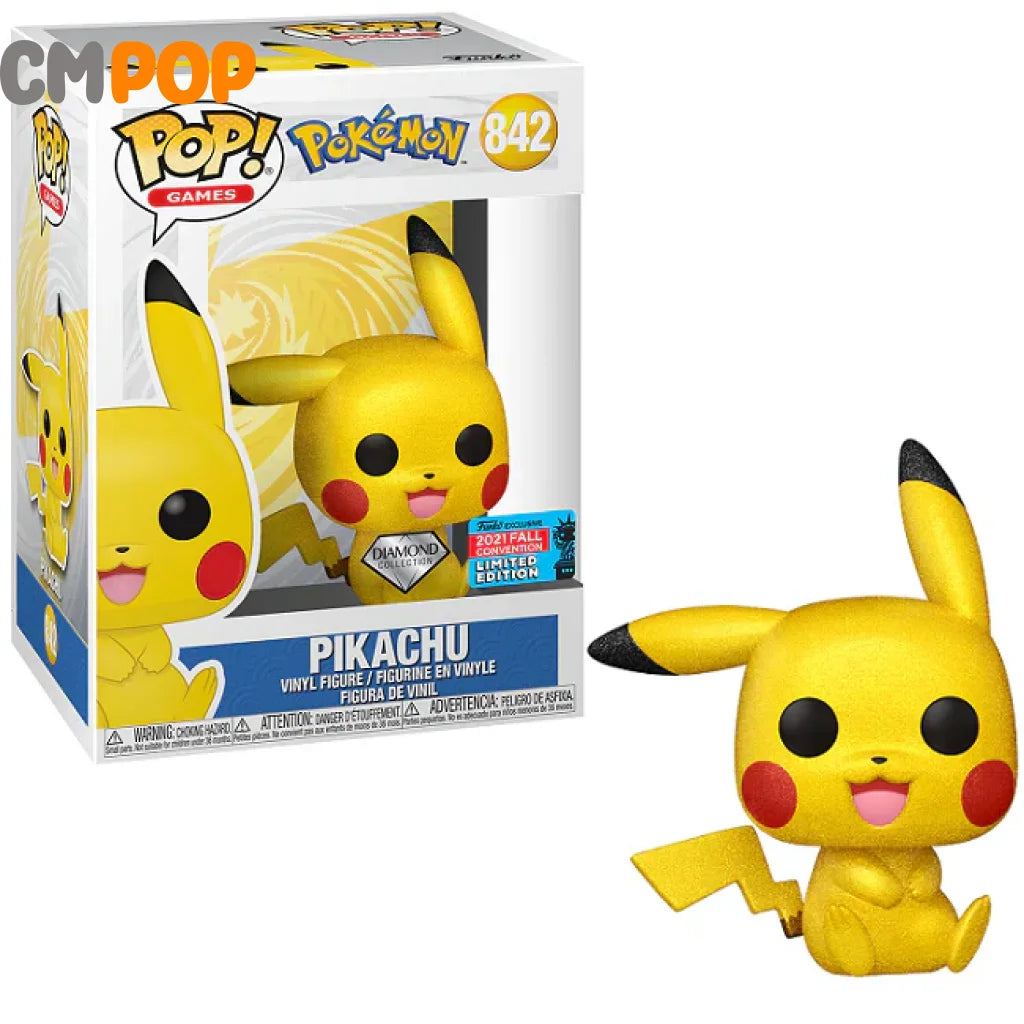 Pikachu - #842 - Funko Pop! - Games - Pokemon - Diamond Collection - 2021 Fall Convention Limited Edition Funko Pop