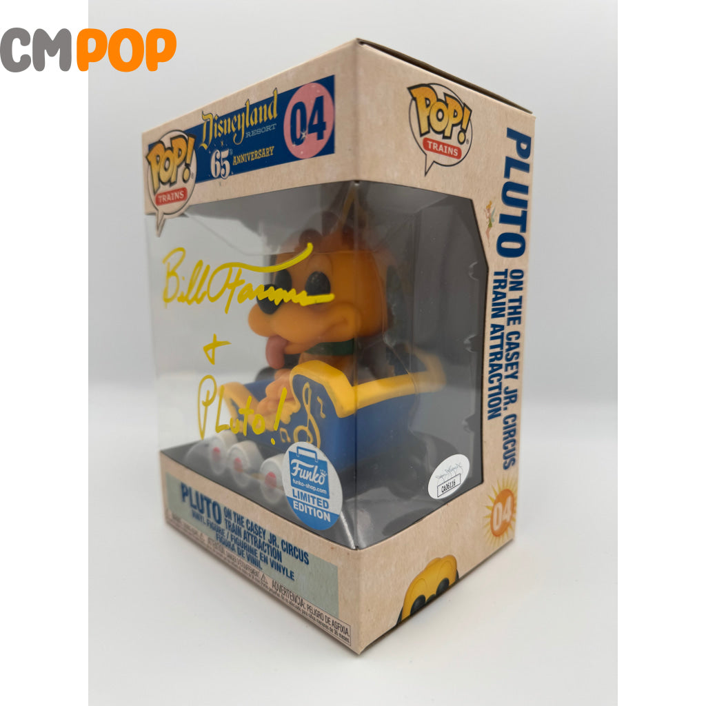 Pluto- #04 - Funko Pop! Trains Disneyland Exclusive Signed By Bill Farmer Certified Pop