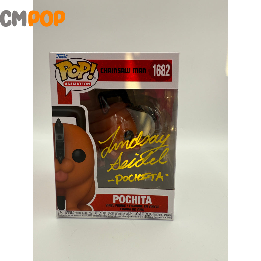 Pochita- #1682- Funko Pop! - Animation - Chainsaw Man - Signed by - Certified Pop! Funko Pop