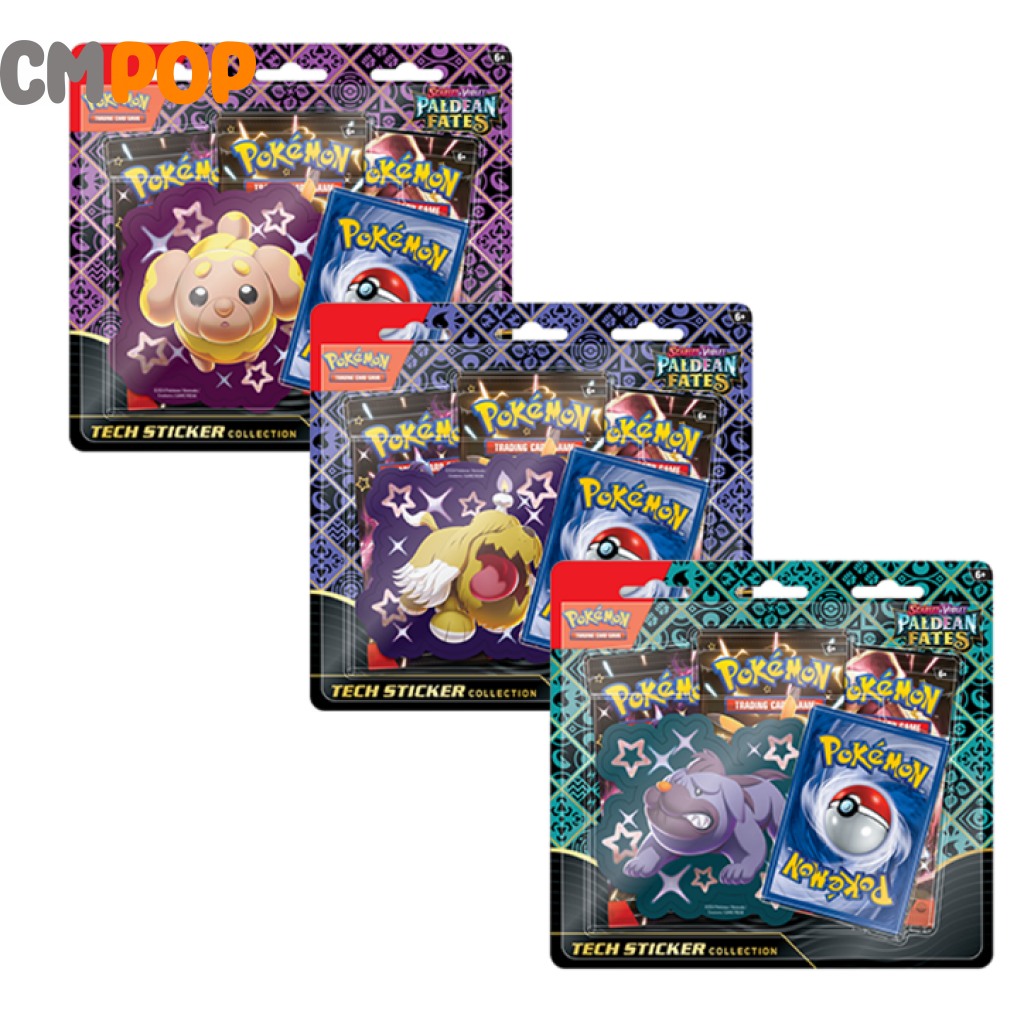 Pokemon Tcg: Scarlet & Violet 4.5 Paldean Fates Tech Sticker Box -Fidough/Greavard/Maschiff Pokémon