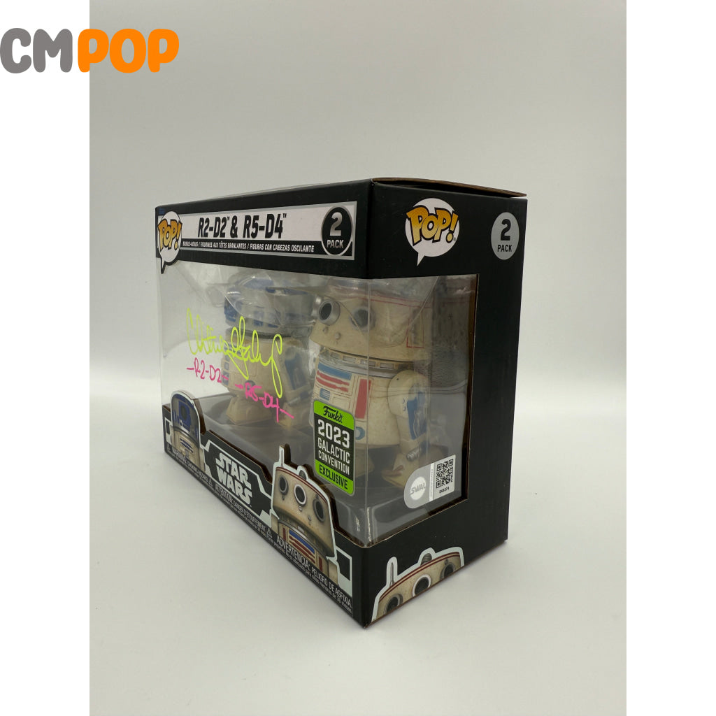 R2-D2 & R5-D4- 2 Pack - Funko Pop! - Star Wars - Funko 2023 Galactic Convention Exclusive - Signed by - Certified Pop!