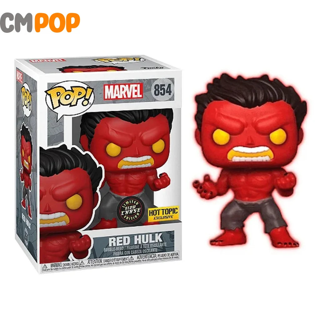 Red Hulk - #854 - Funko Pop! - Marvel - Hot Topic Exclusive-Glow Chase Funko Pop