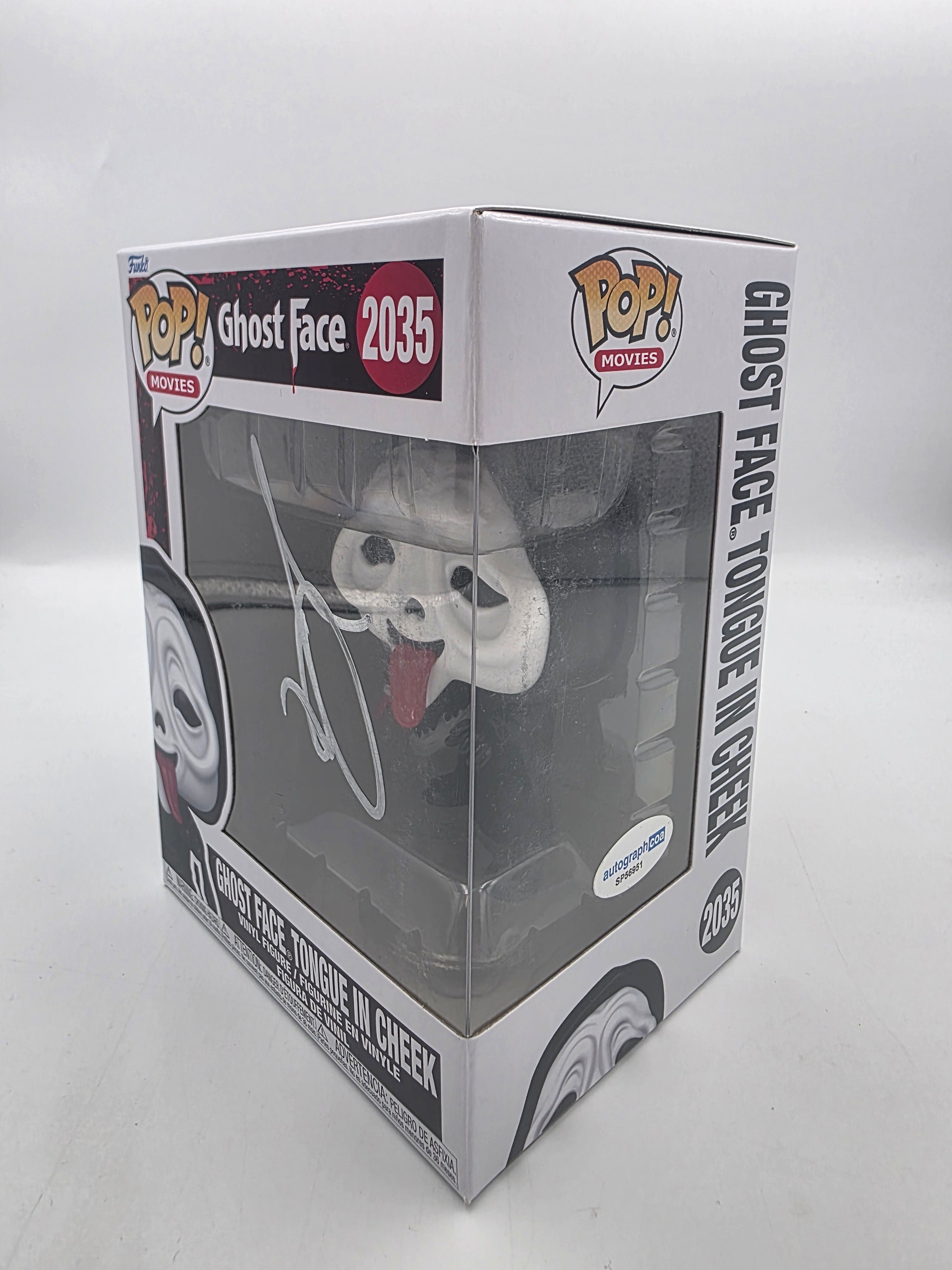 Ghost Face With Tongue - #2035 - Funko POP! Collectible Figure - Signed By Jack Quaid - Autographcoa Certificated