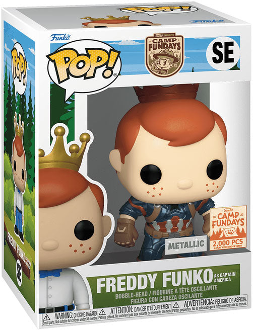 Freddy Funko As Captain America - #SE - Funko Pop! - Metallic - Canp Fundays - 2,000 Pieces