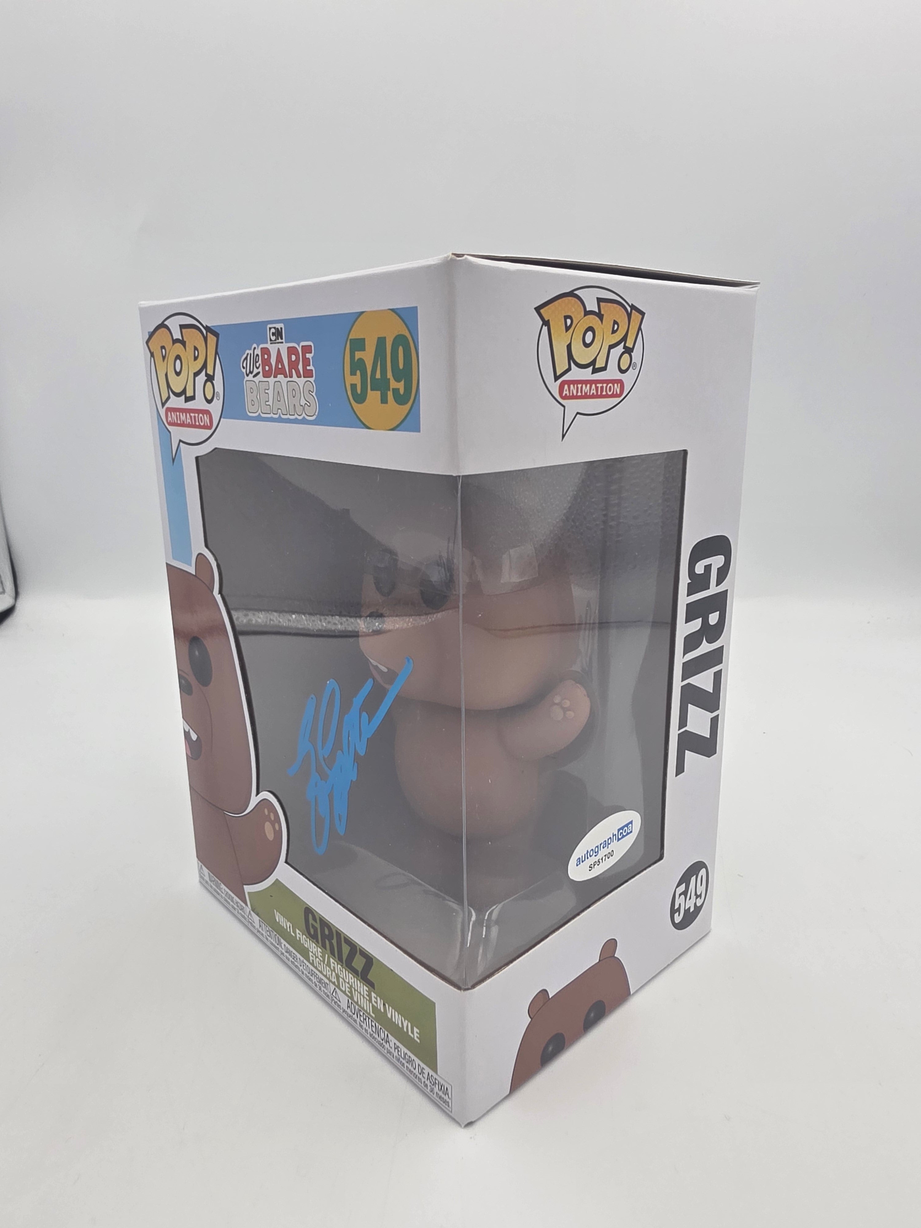 Grizz - #549 - The Bare Bears - Signed By Eric Edelstein - Autographcoa Certified Funko Pop!