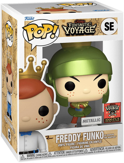 Freddy Funko As Marvin The Martian (Metallic) - #SE- Funko Pop! - Funtastic Voyage 2024 1000 Pcs Online Edition - Metallic Exclusive