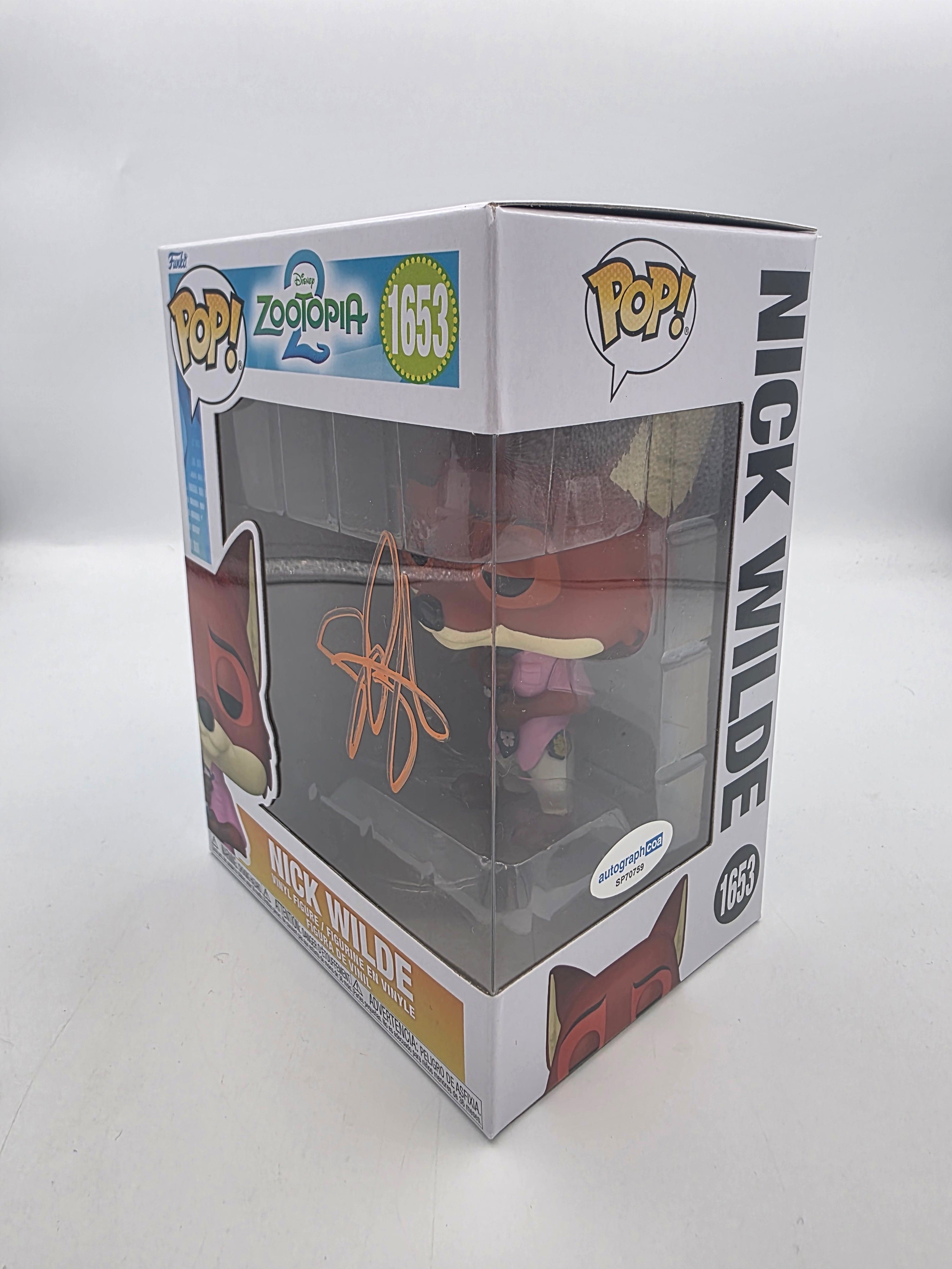 Nick Wilde - #1653 - Funko Pop! - Disney - Zootopia 2 - Signed By Jason Bateman - Autographcoa Certificated