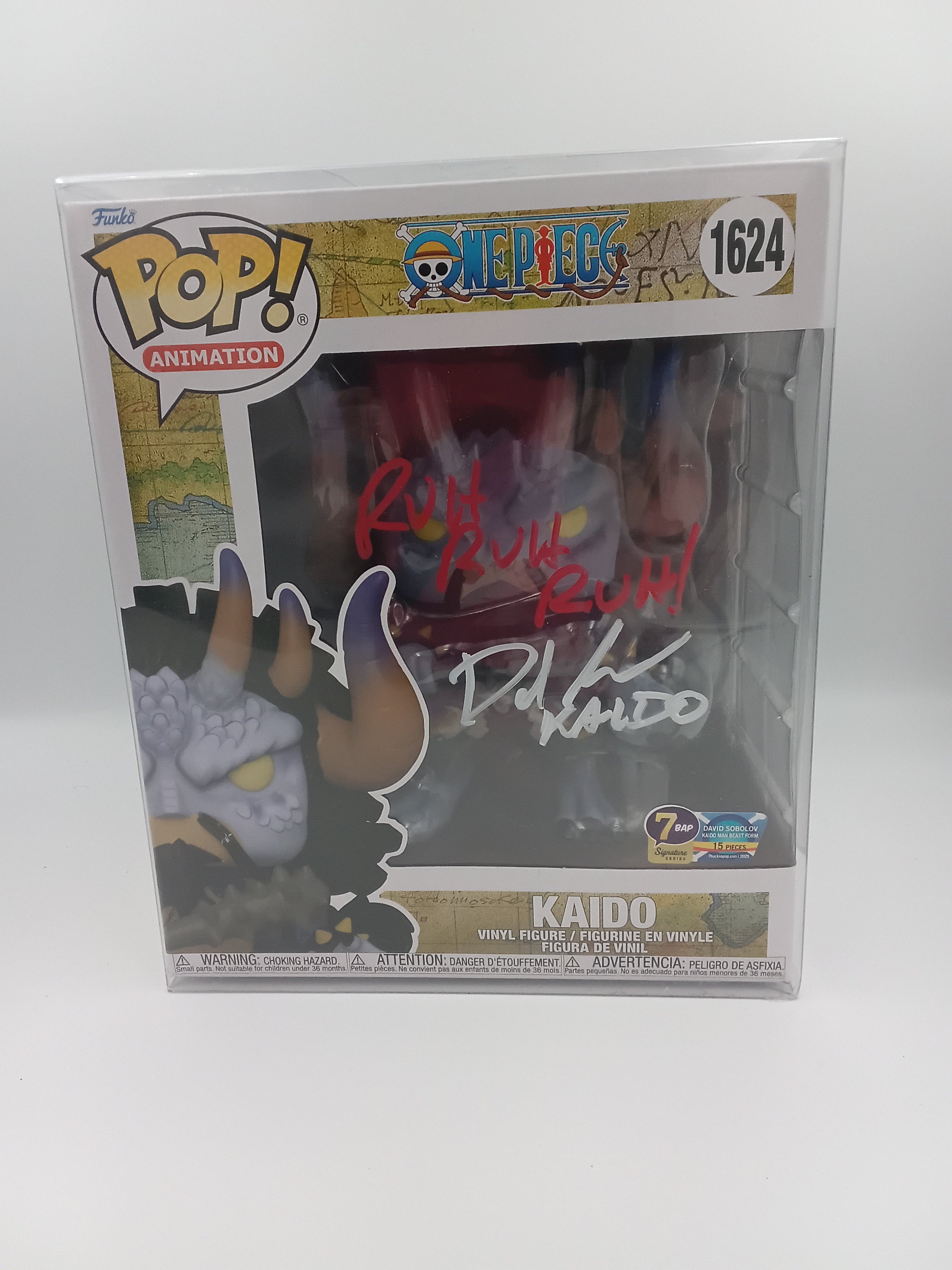 Kaido Man Beast Form- #1624 - Funko Pop! - Jumbo - One Piece - 7BAP Signature Series - Signed By David Sobolov