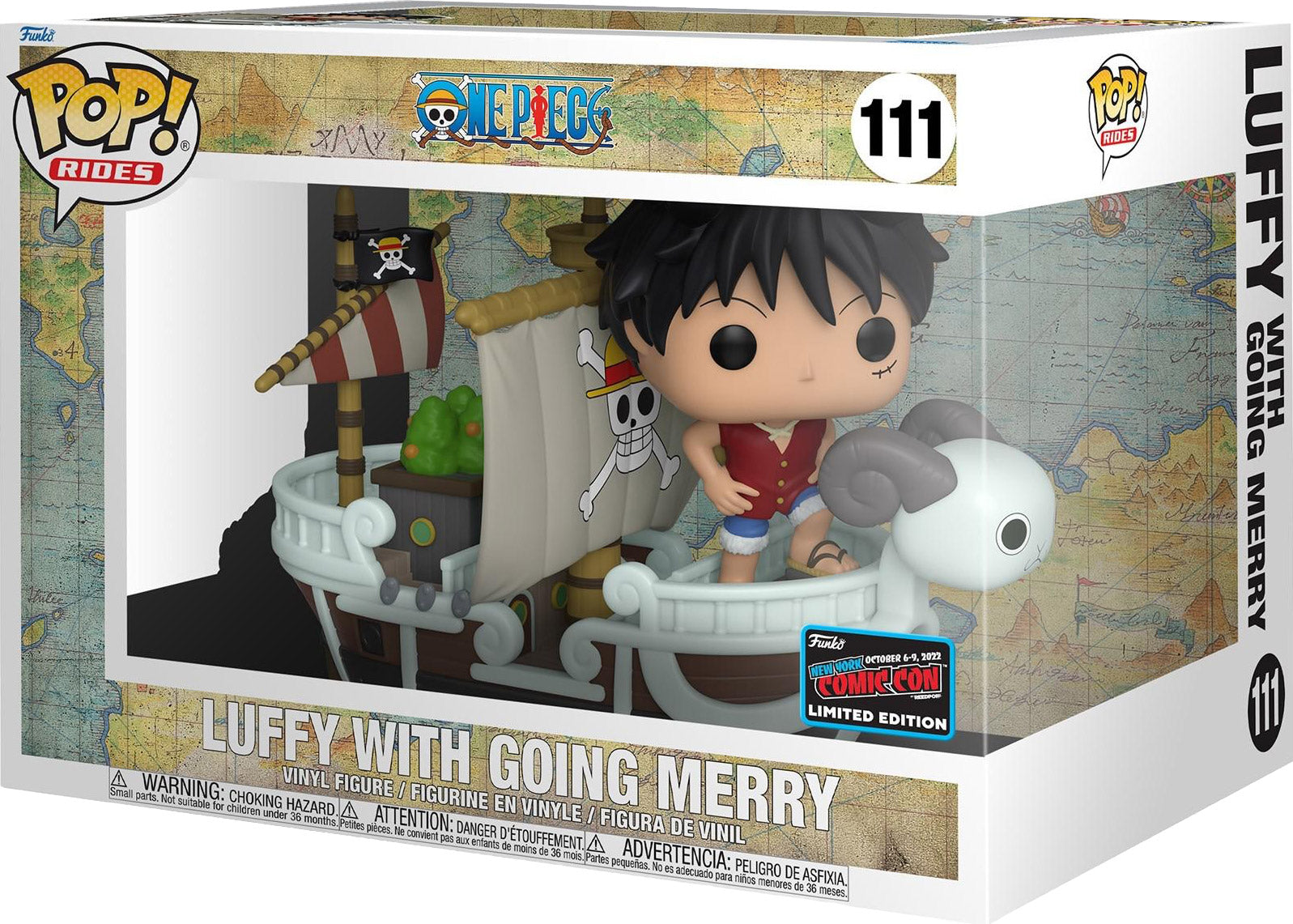Luffy With Going Merry- #111 - Funko Rides- One Piece - 2022 NYCC Limited Edition - Con Sticker