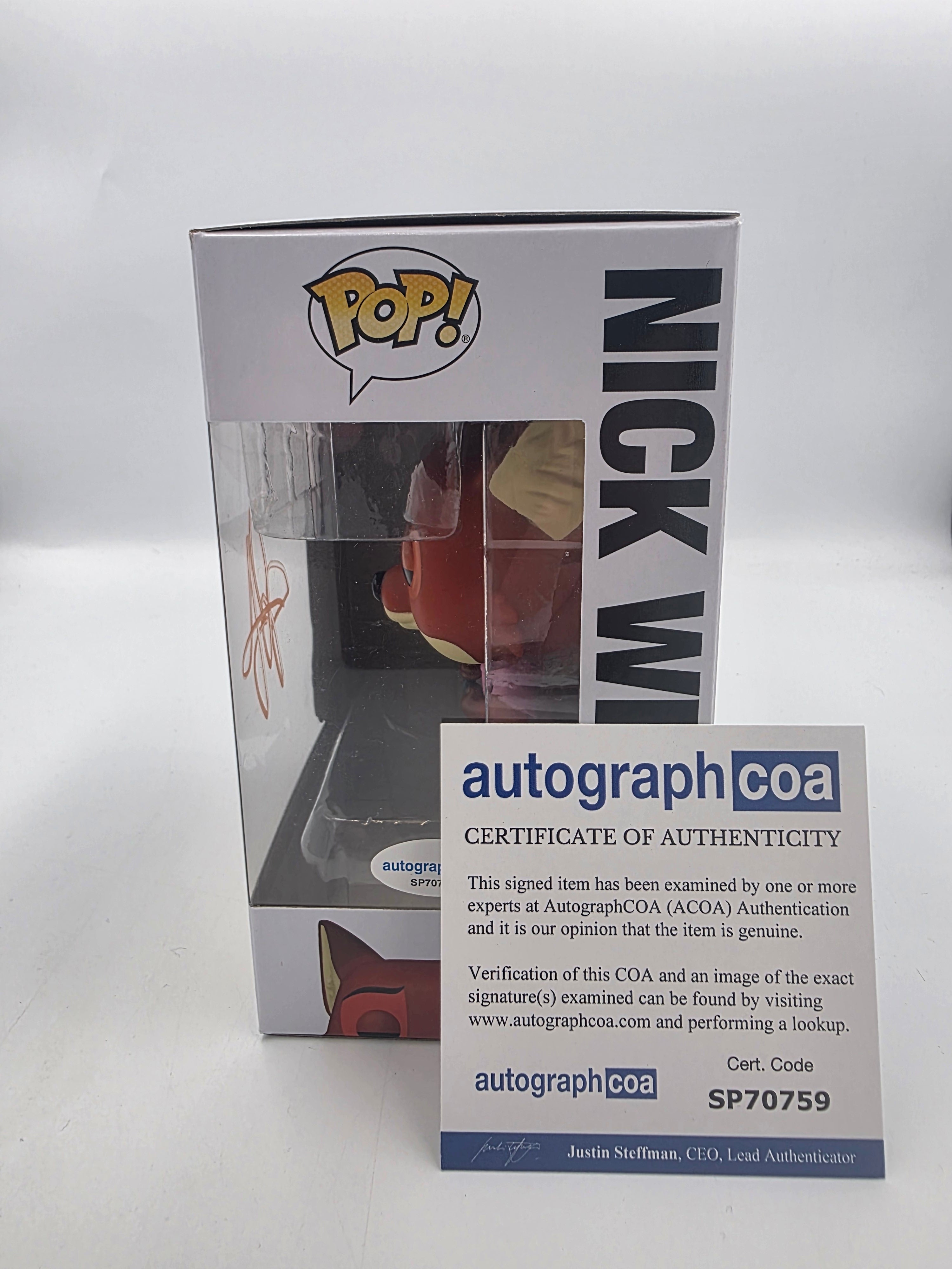 Nick Wilde - #1653 - Funko Pop! - Disney - Zootopia 2 - Signed By Jason Bateman - Autographcoa Certificated