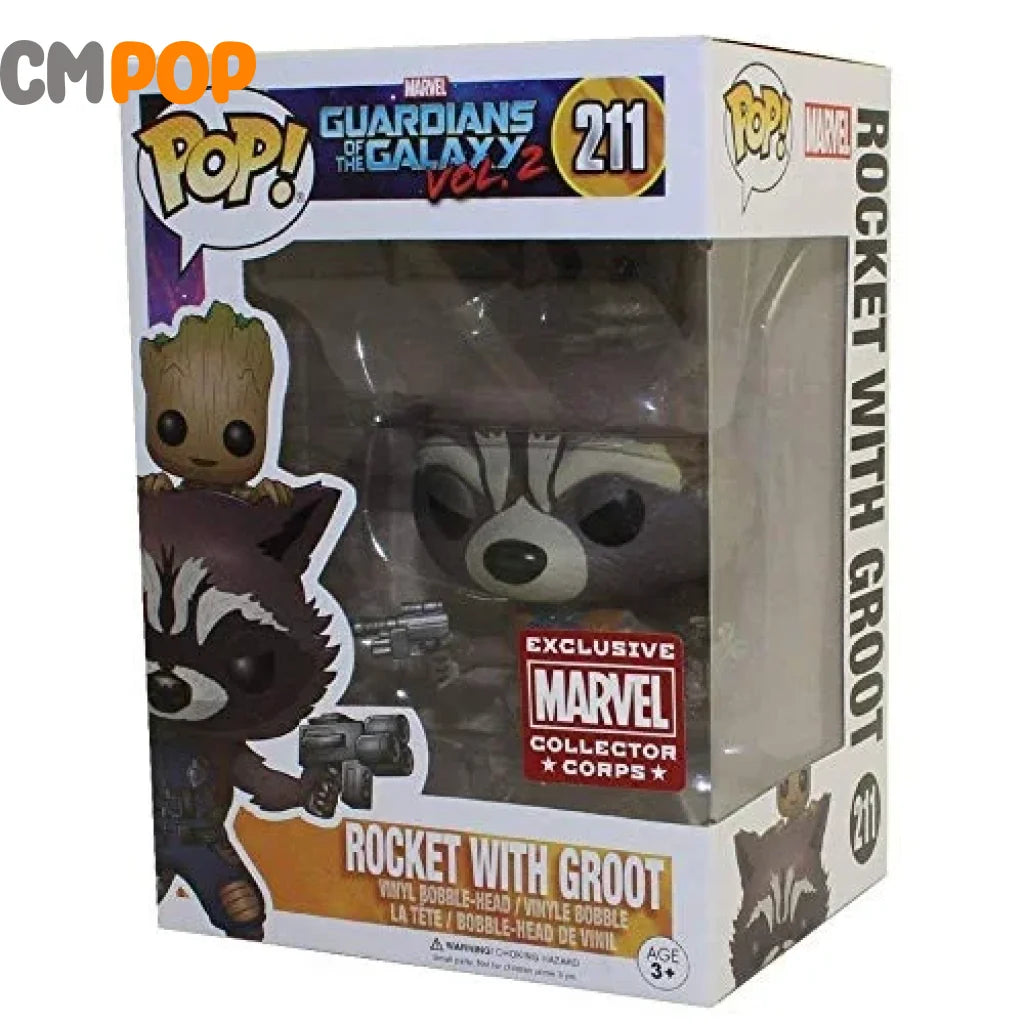 Rocket With Groot - #211- Funko Pop! Marvel Guardians Of The Galaxy Vol 2 Mcc Exclusive Pop