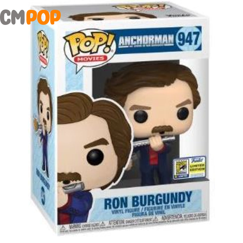 Ron Burgundy - #947 Funko Pop! Anchorman Sdcc Con Sticker Exclusive 9/10 Condition Pop