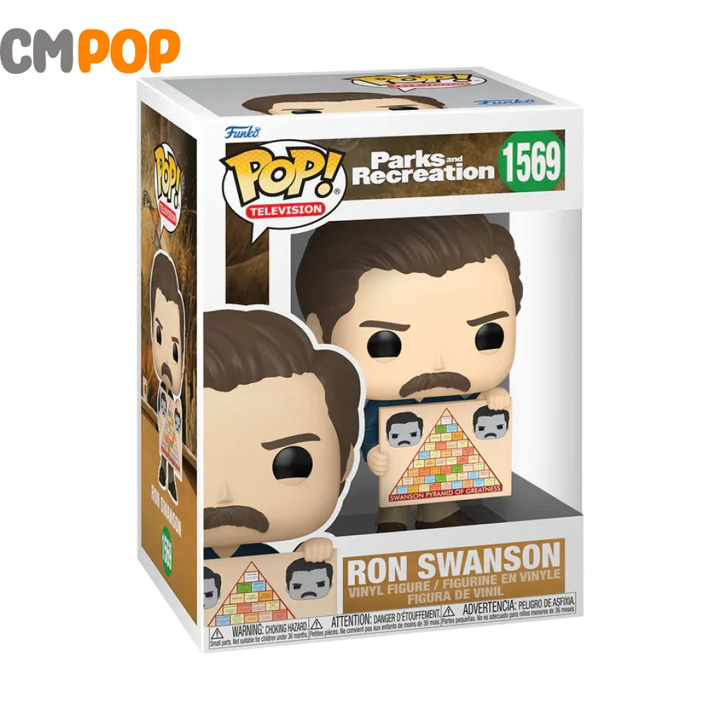 Ron Swanson (With Pyramid Of Greatness) - #1569 Funko Pop! Parks And Rec Pop