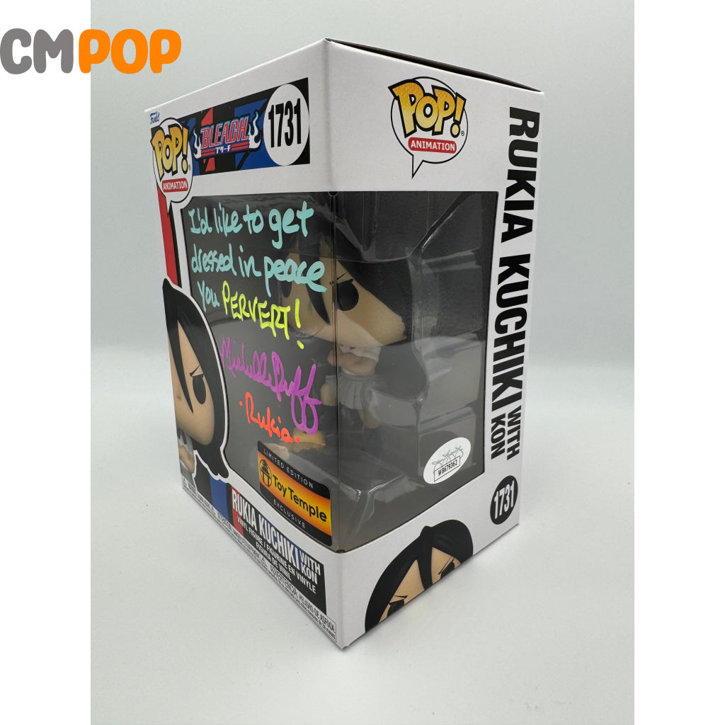 Rukia Kuchiki With Kon - #1731 Funko Pop! Animation Bleach Toy Temple Exclusive Signed By Michelle