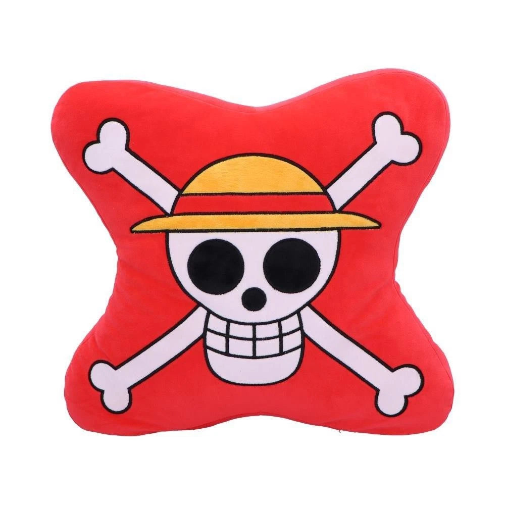 Nemesis Now One Piece Skull and Cross Bone Cushion in Red