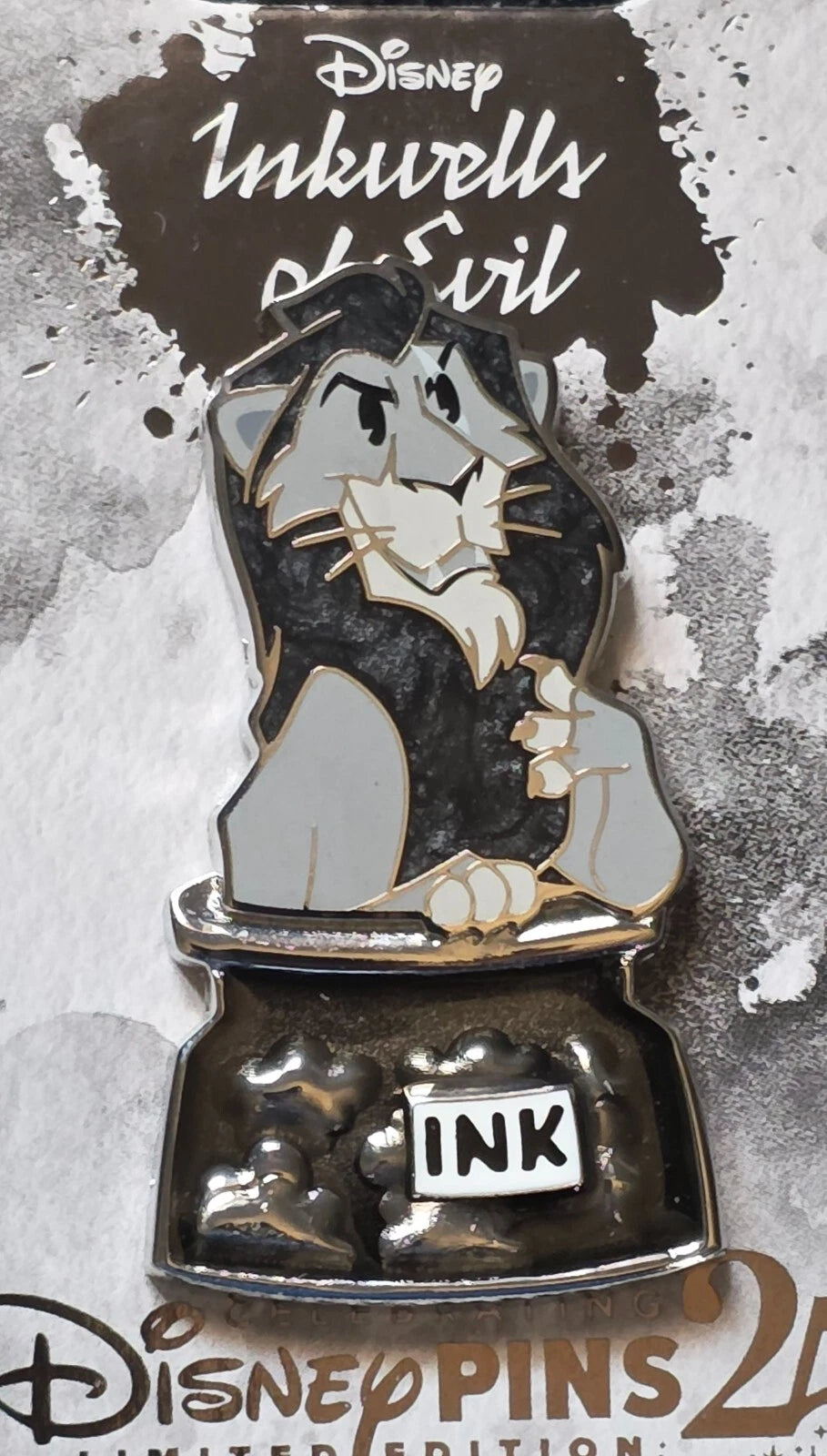 Disney Inkwells of Evil Scar Lion King - 25th Anniversary - Disney Pins - Limited Edition
