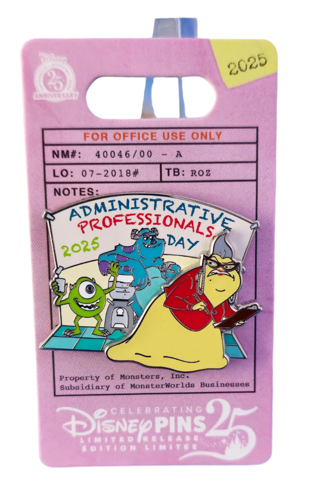 Disney Parks Pin - Administrative Professionals Day 2025 Monsters Inc - Pin - Disney Pins