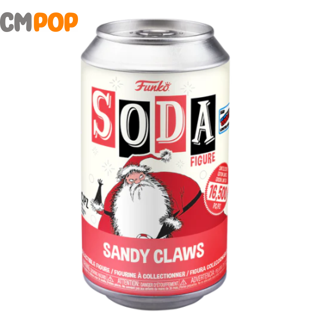 Sandy Claws - Funko Vinyl Soda 16 500 Pieces Nightmare Before Christmas Chance Of Chase Nycc 2023