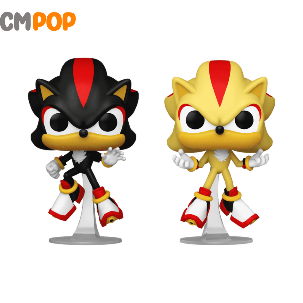 Shadow & Super - 2 Pk Funko Pop! Sonic The Hedgehog Gitd Gamestop Exclusive Pop