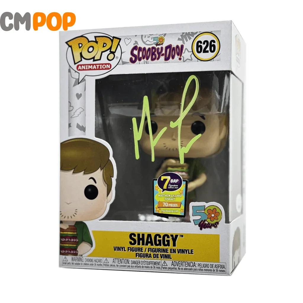 Shaggy - #626 Funko Pop! Animation Scooby-Doo! Signed By Matthew Lillard (70 Pcs) Certified Pop