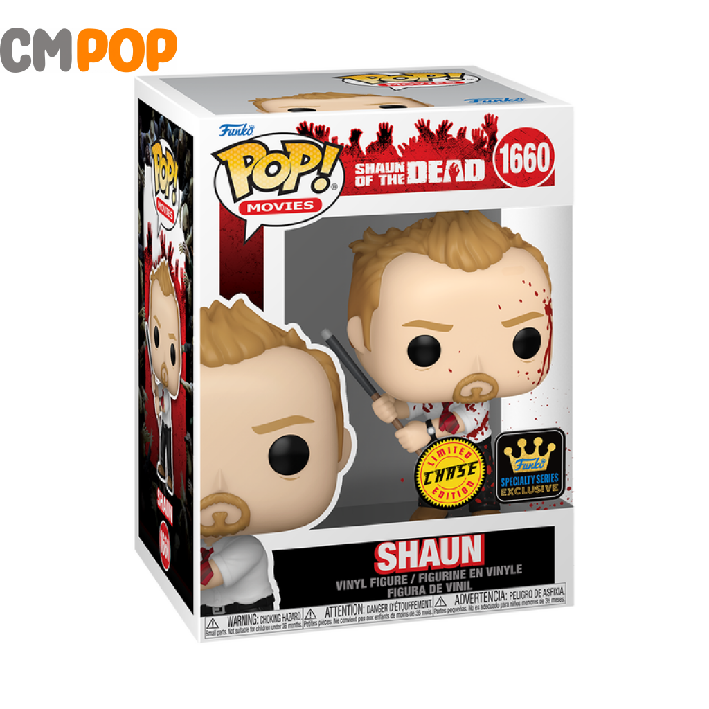 Shaun With Pool Cue - #1660 Funko Pop! Movies Sean Of The Dead With Chase Pop