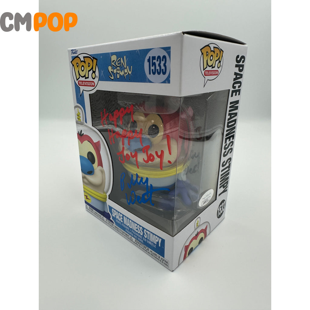 Space Madness Stimpy - #1533 Funko Pop! Television Ren Signed By Billy West Certified Pop