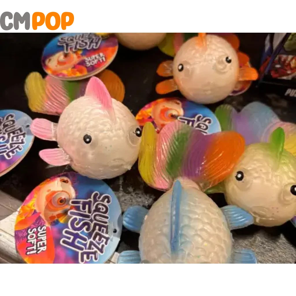 Squeeze Fish Rainbow Squeeze Ball 12cm 6-Assorted Toy