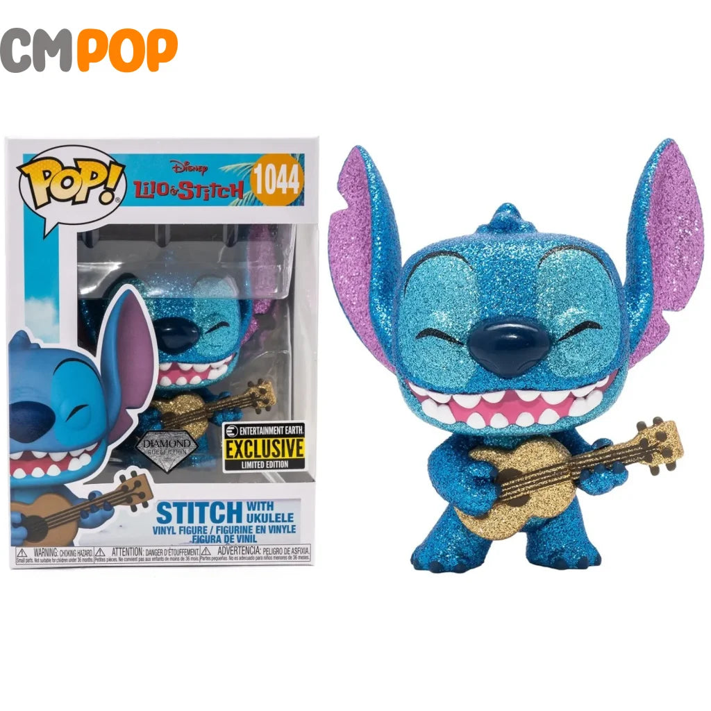 Stitch With Ukulele - #1044 Funko Pop! Disney Diamond Collection Entertainment Earth Exclusive Pop
