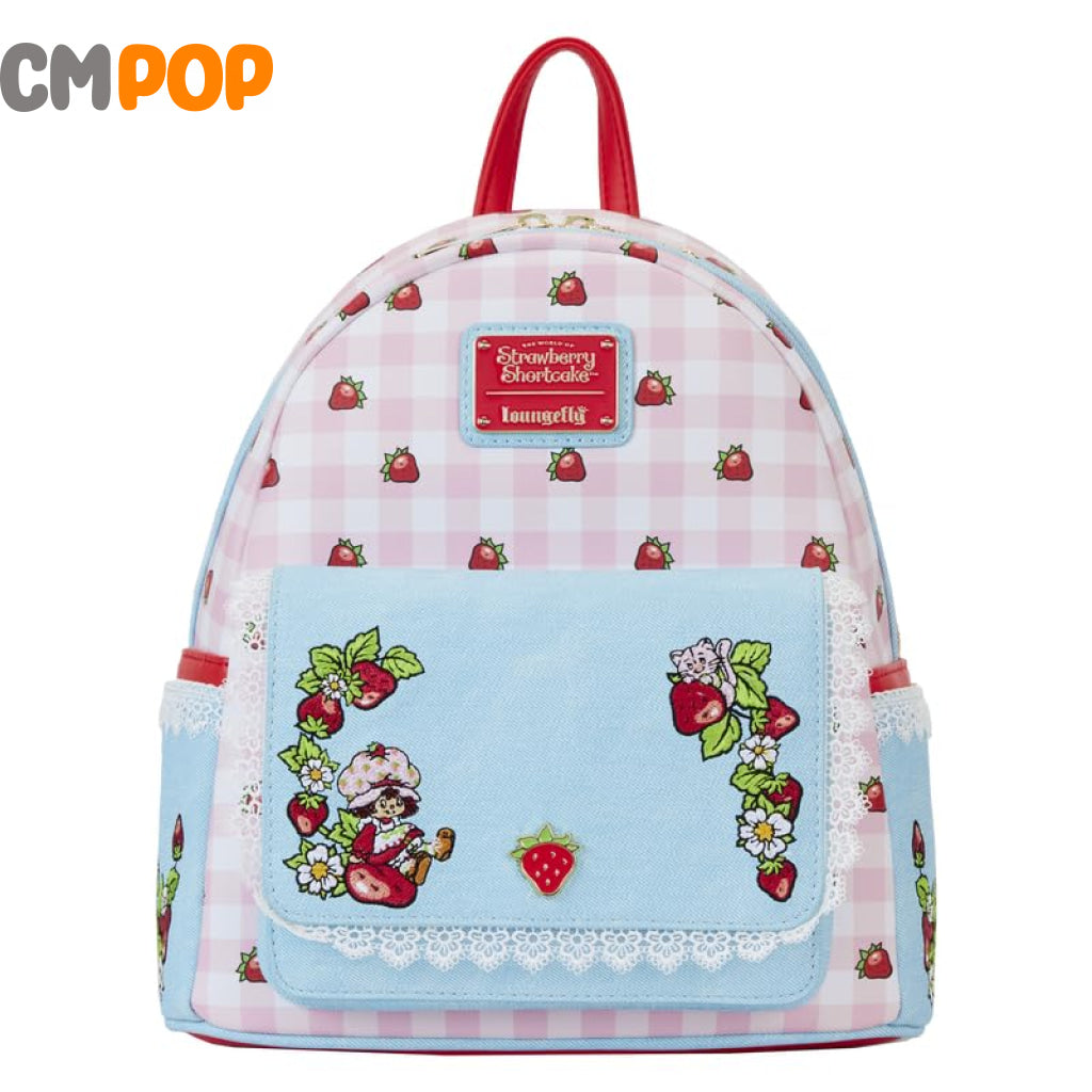 Strawberry Shortcake Denim Pocket Mini Backback - Backpack Loungefly