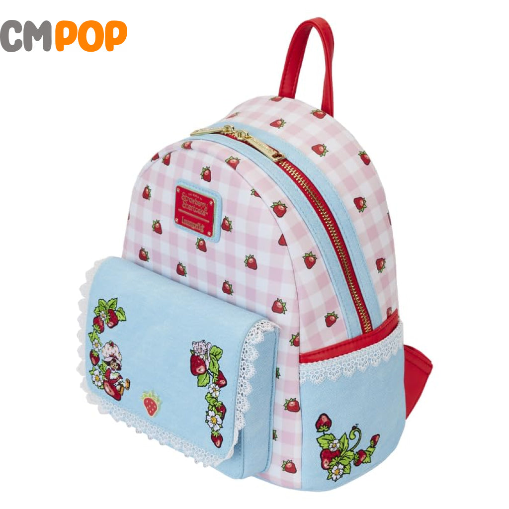 Strawberry Shortcake Denim Pocket Mini Backback - Backpack Loungefly